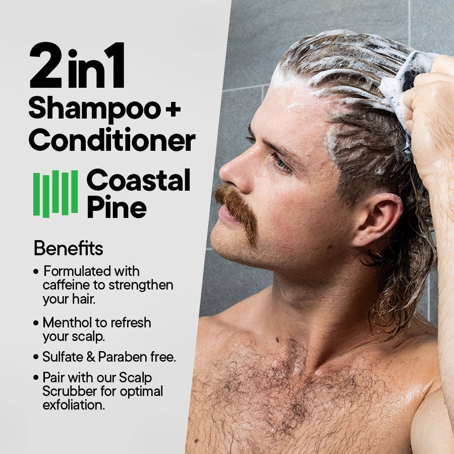 2-in-1 Men’s Shampoo & Conditioner – Coastal Pine