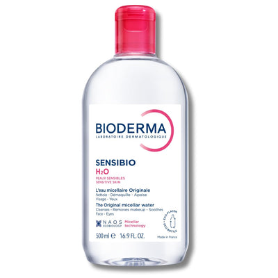 Bioderma Sensibio H2O bottle on a white background