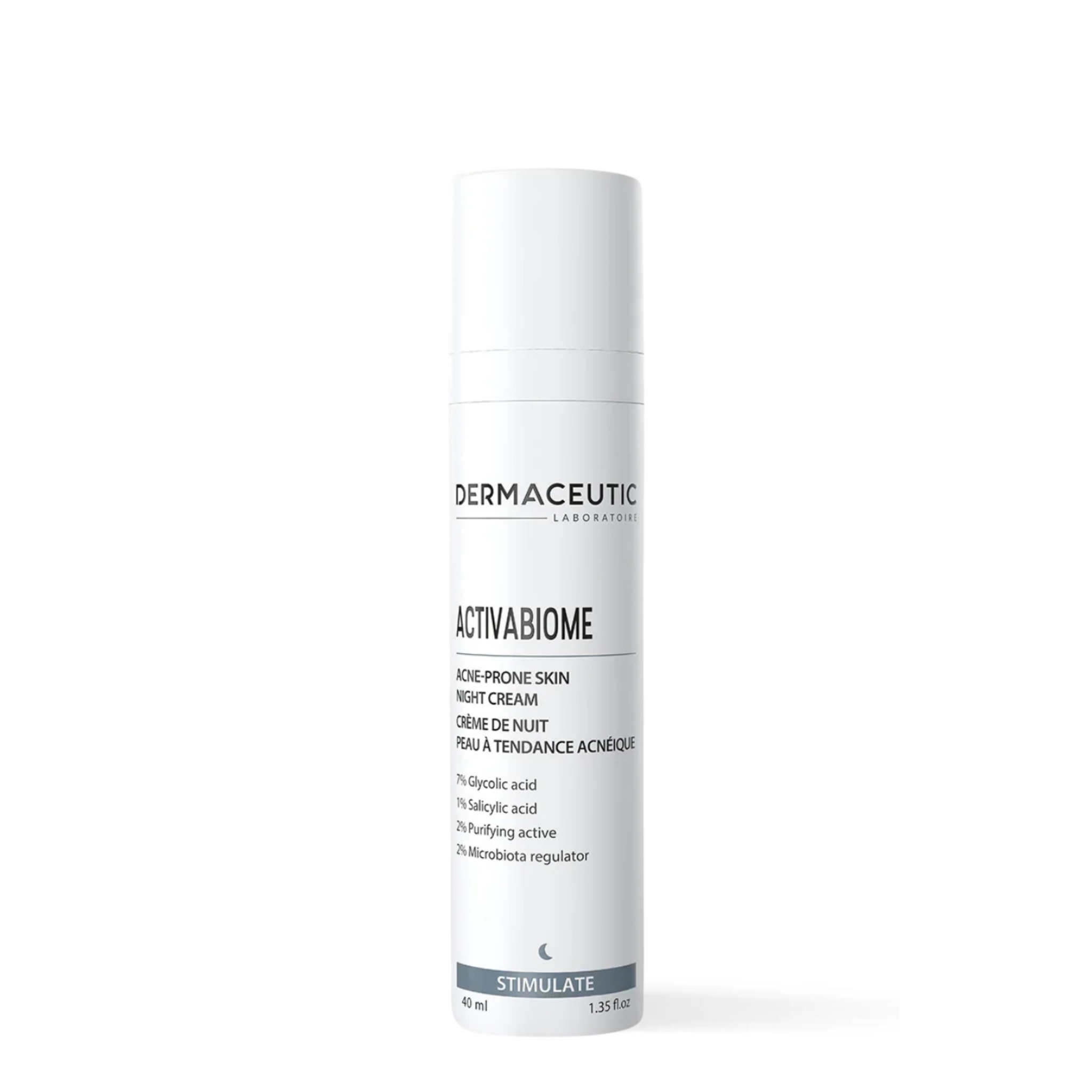 Dermaceutic Activabiome acne-prone skin night cream for blemishes, congested pores and excess oil.
