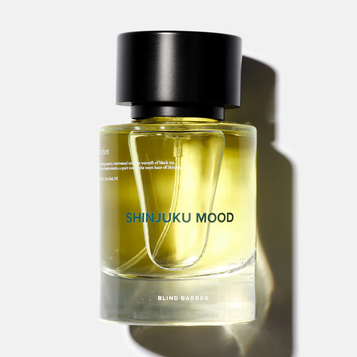 Shinjuku Mood perfume bottle by Blind Barber on a white background