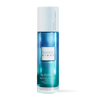 Element Eight O2 Squalane Repair Protect Cream, an oxygen-infused moisturizer with squalane, allantoin and bisabolol for sensitive skin and barrier support.
