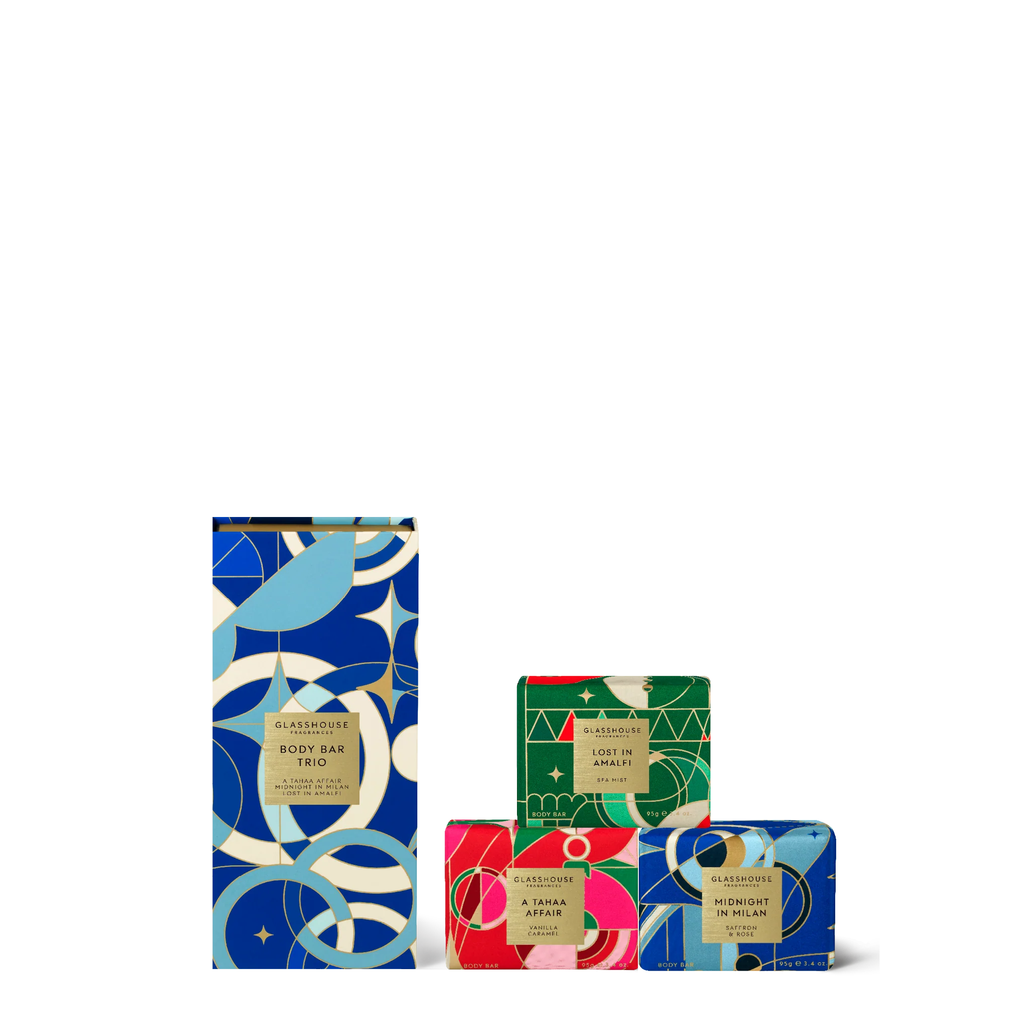 Glasshouse Three-Piece Scented Soap Gift Set | Candles | LOSHEN & CREM