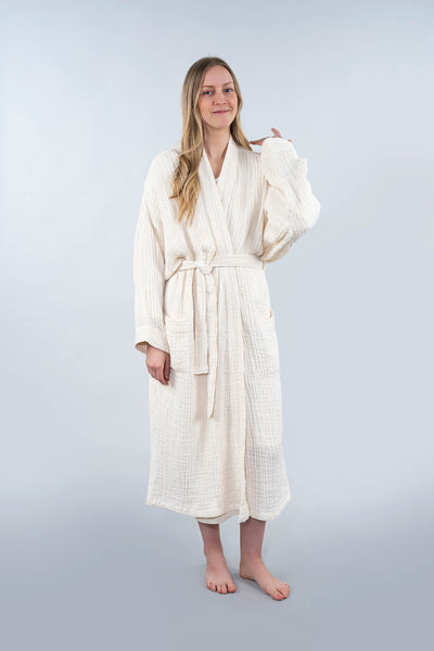 Indaba Crinkle Linen/Cotton Robe | Bath - Robes | LOSHEN & CREM