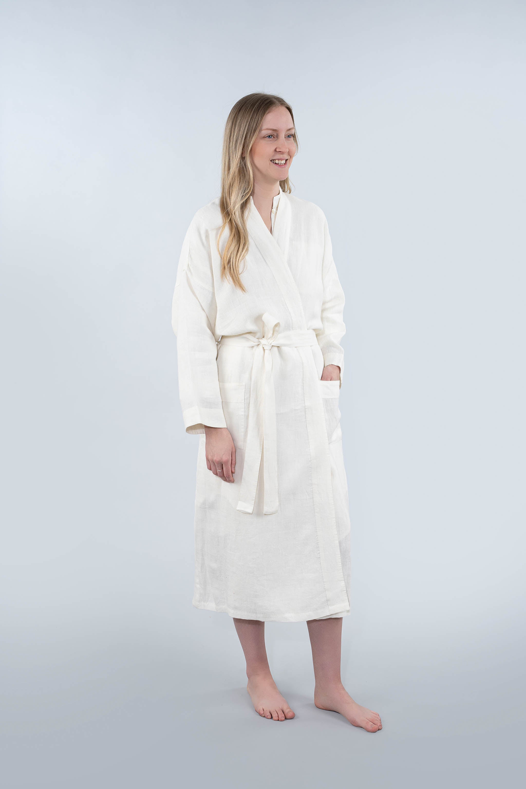 Indaba Linen Robe, Ivory