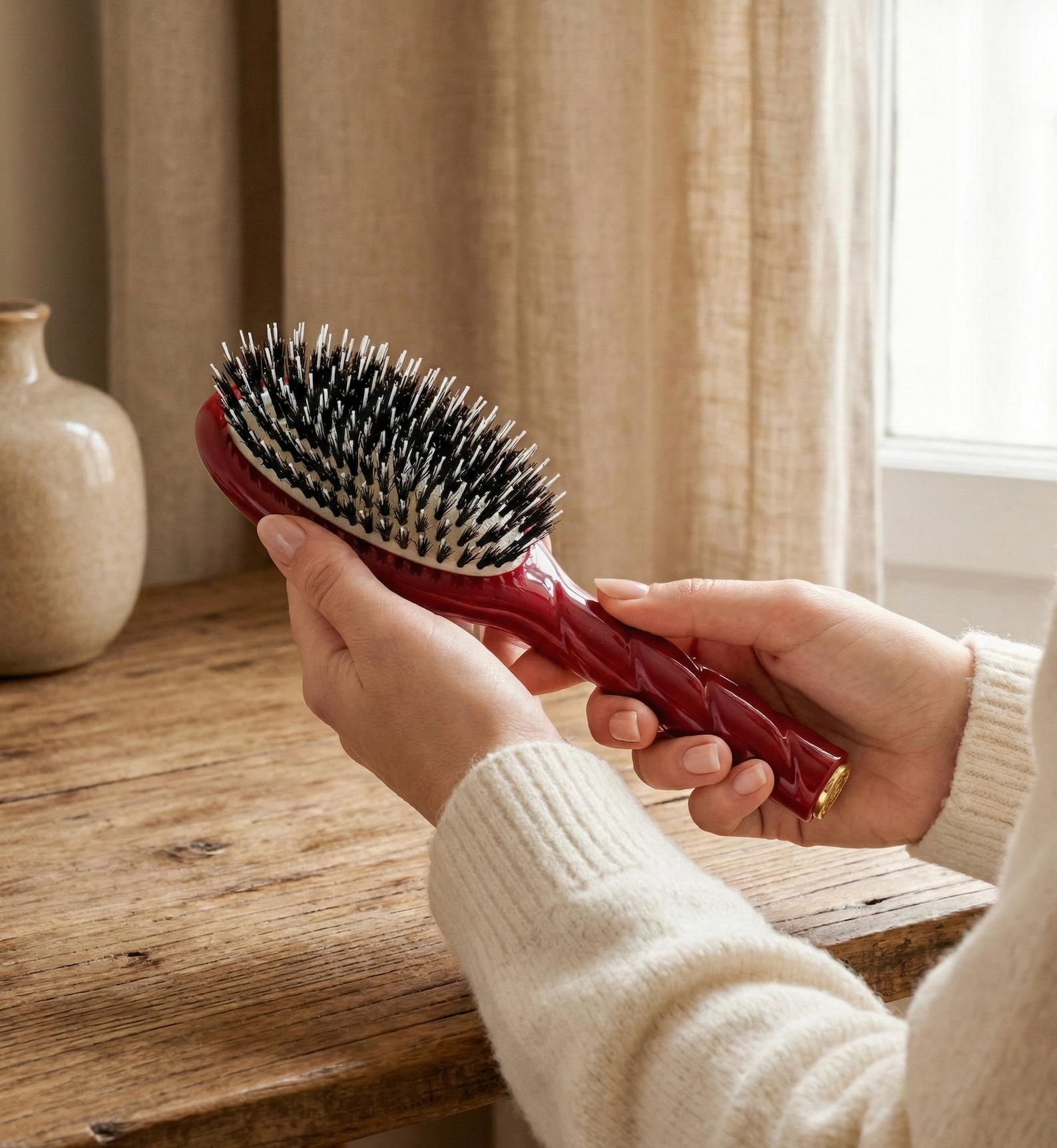 La Bonne Brosse N°01 Shine & Care Universal Hair Brush - Large | Universal hair brush | LOSHEN & CREM