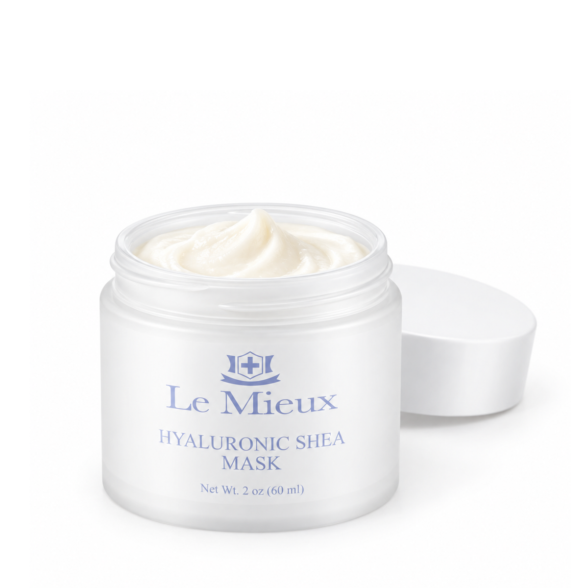 Le Mieux Hyaluronic Shea Mask 2 oz cream treatment for dry and flaky skin open jar