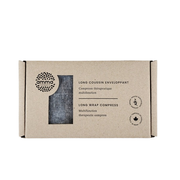 Box of a long wrap compress with branding on a white background