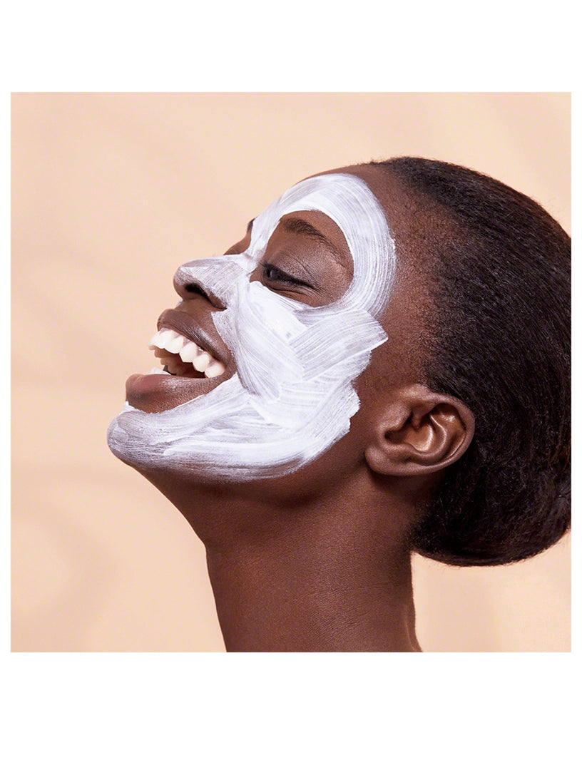 Valmont LumiMask applied in an even layer while avoiding the eye contour