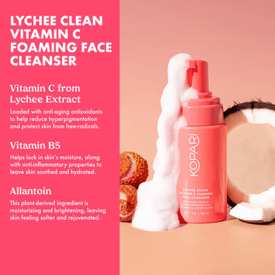 LYCHEE CLEAN VITAMIN C FOAMING FACE CLEANSER WITH VITAMIN C, VITAMIN B5 & ALLANTOIN | Cleansing foam | LOSHEN & CREM
