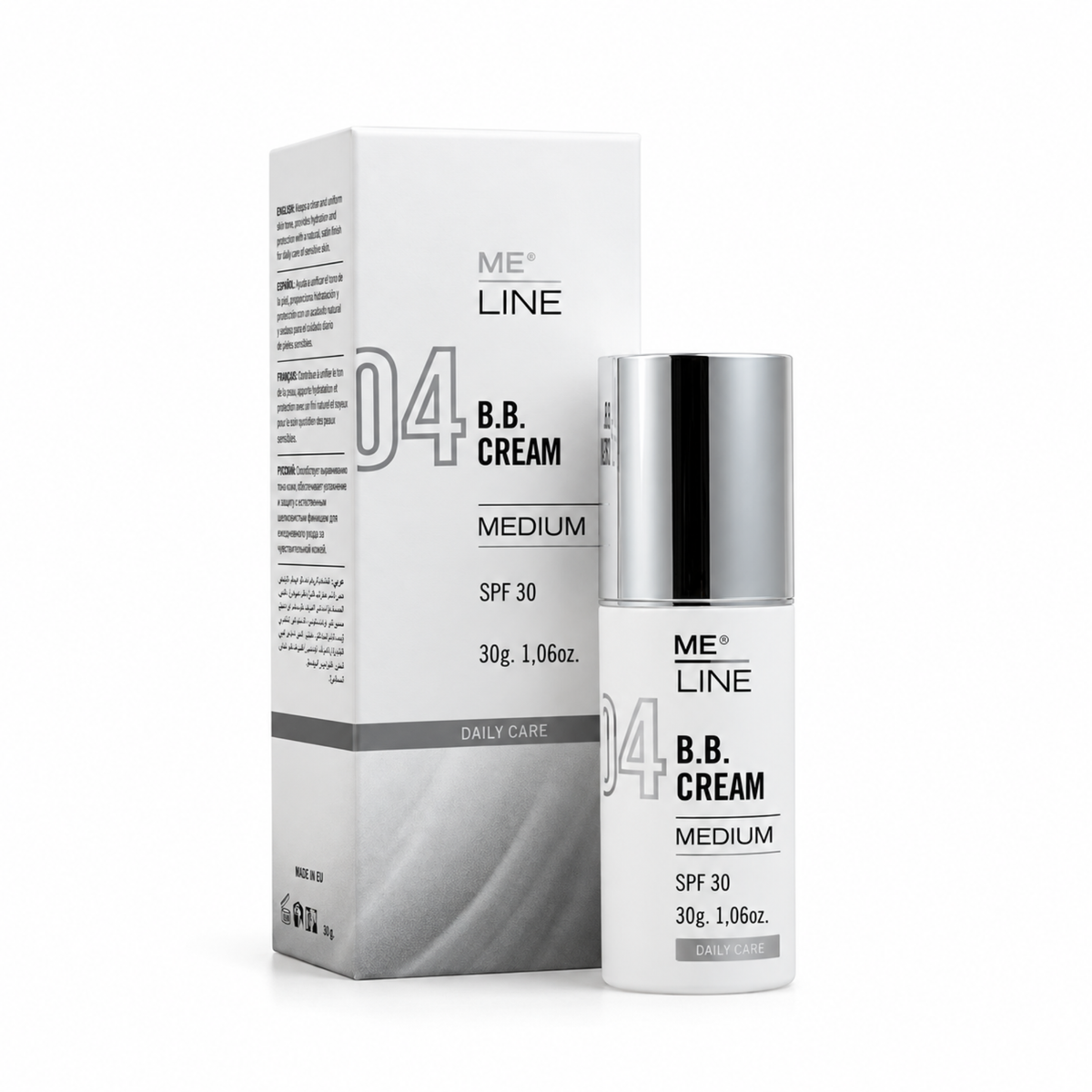MeLine 04 B.B. Cream Medium 30 g hydrating tinted complexion cream for uneven skin tone box