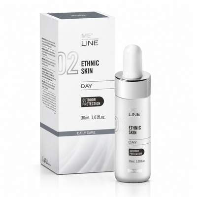 MeLine 02 Ethnic Skin Day 30 ml pigmentation serum for medium to deep skin tones and phototypes IV–VI box
