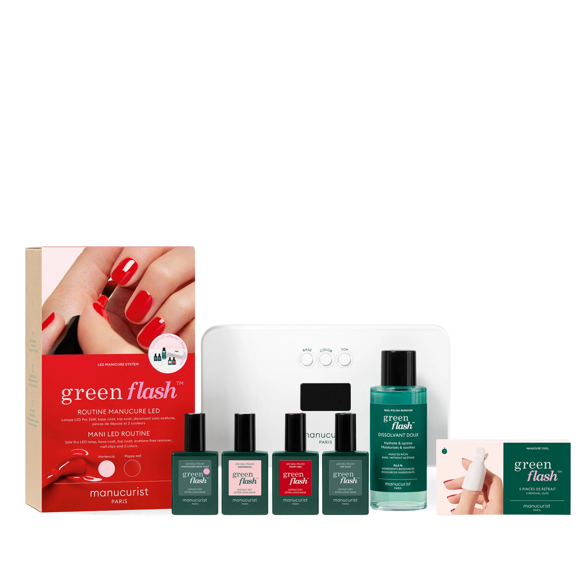 Green Flash Mani Led Routine – Hortencia & Poppy Red | Sets - Nail care | LOSHEN & CREM