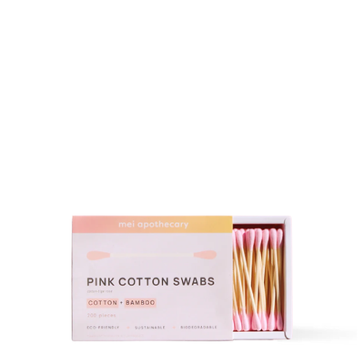 Mei Apothecary Biodegradable Pink Cotton Swabs | Tools - Cotton swabs | LOSHEN & CREM