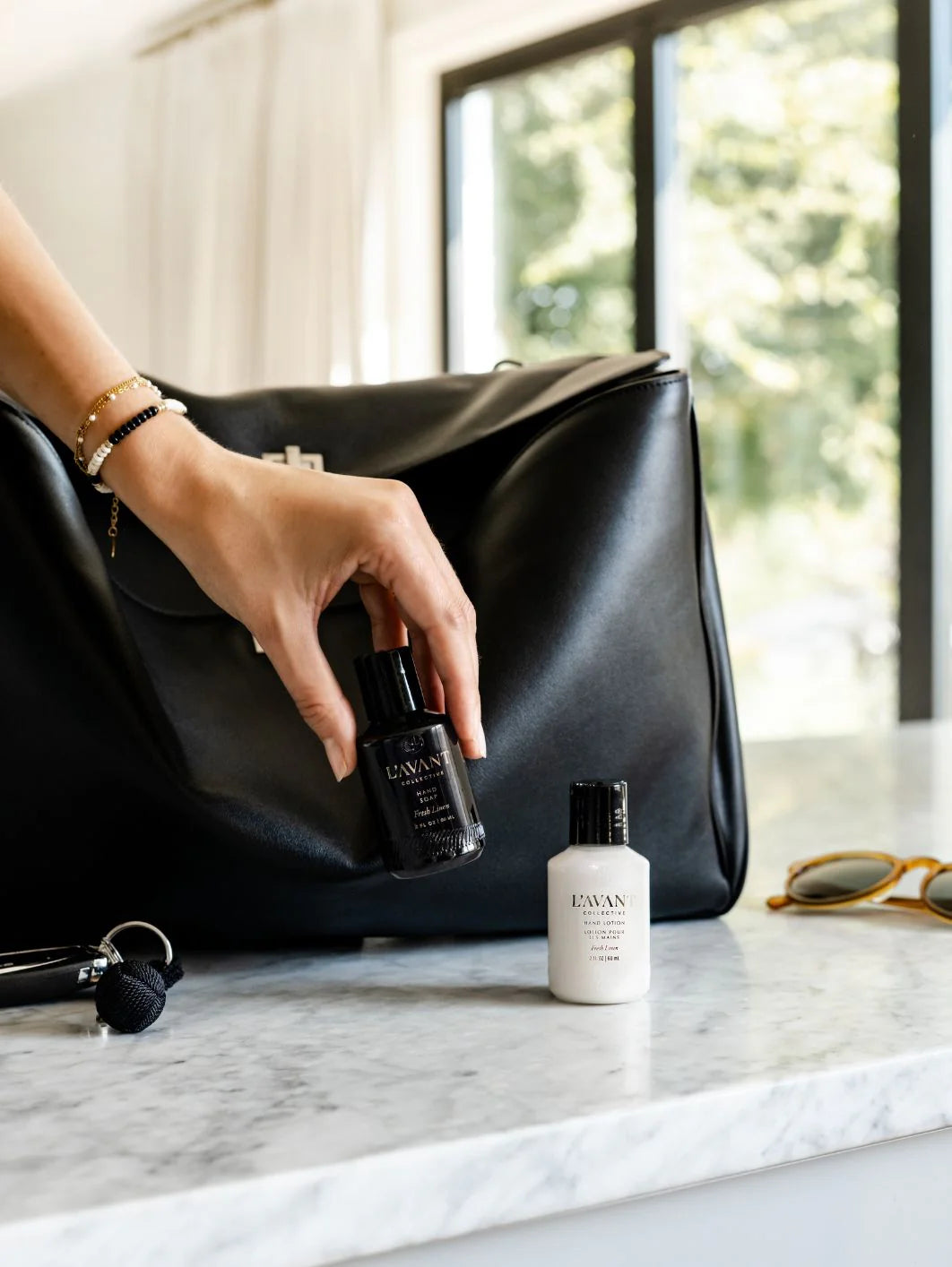 Mini Hand Care Set, Hand Soap + Hand Lotion Fresh Linen | Sets - Travel essential | LOSHEN & CREM