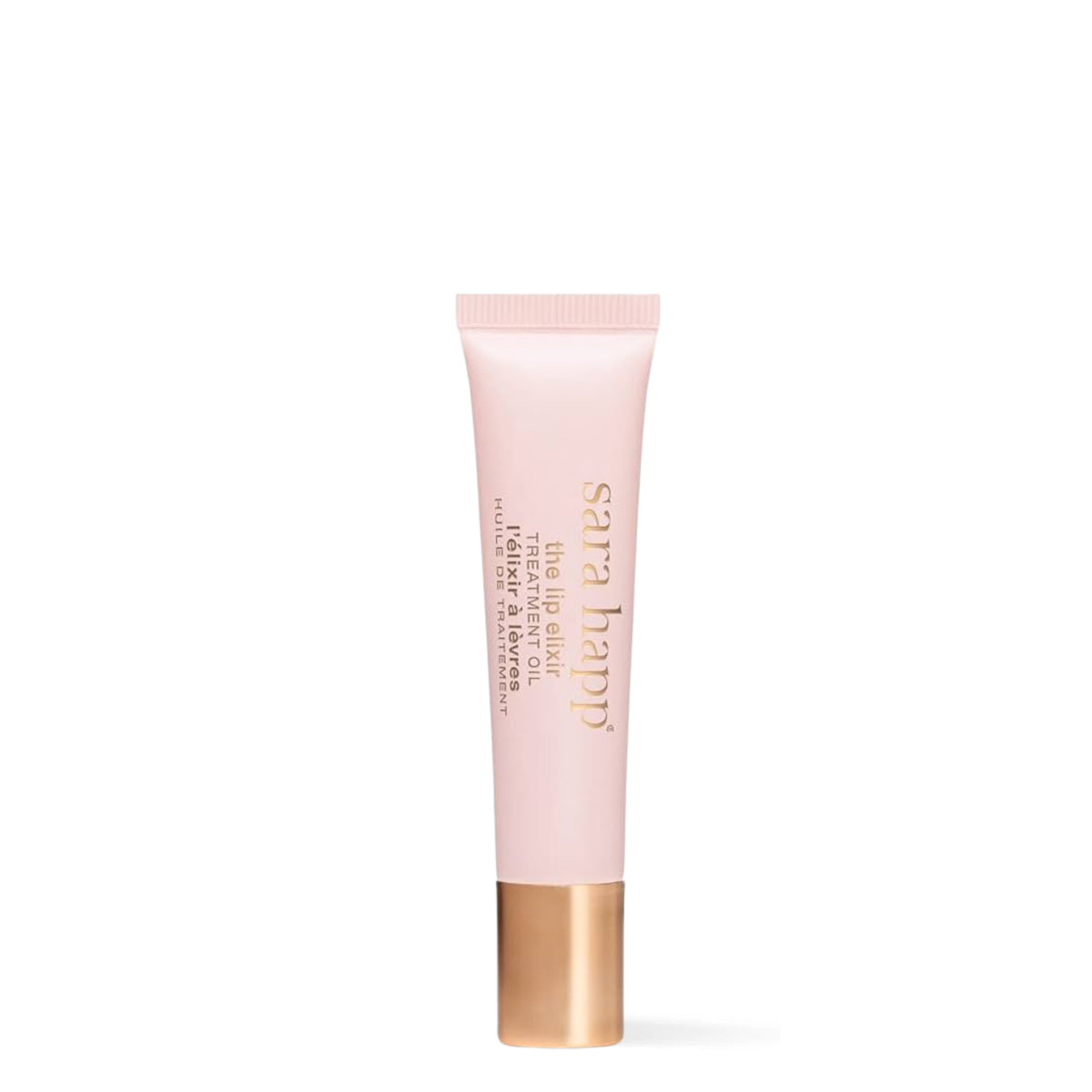 Sara Happ The Lip Elixir applied to lips for a glossy, natural shine