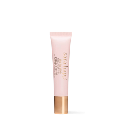 Sara Happ The Lip Elixir applied to lips for a glossy, natural shine