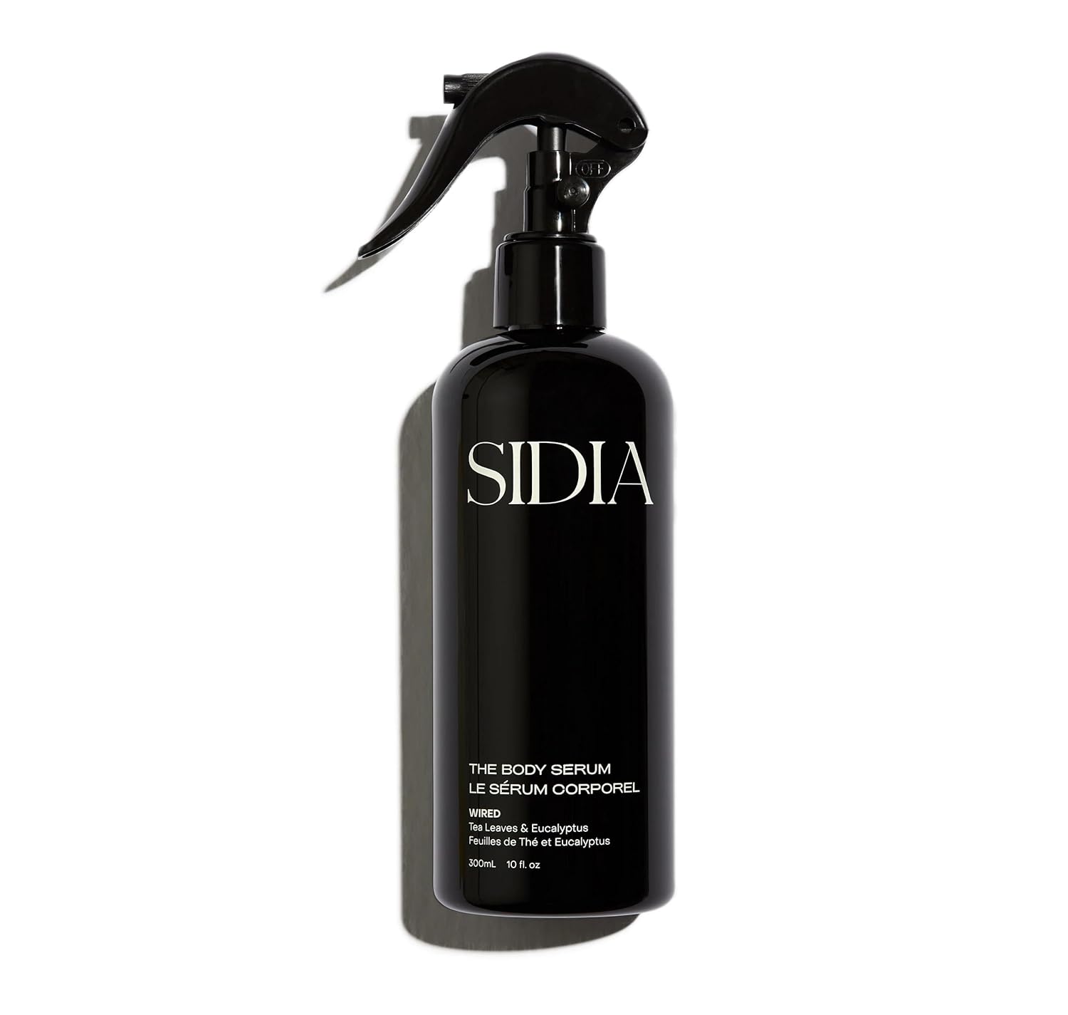 Black spray bottle labeled 'SIDIA' on a white background