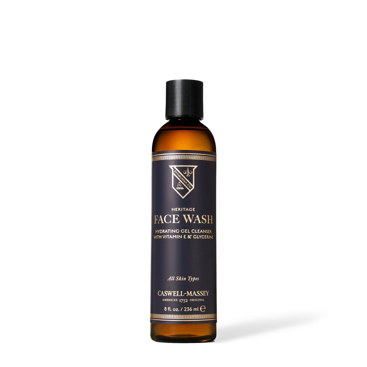 Caswell-Massey Face Wash, 236 ml amber bottle with navy label