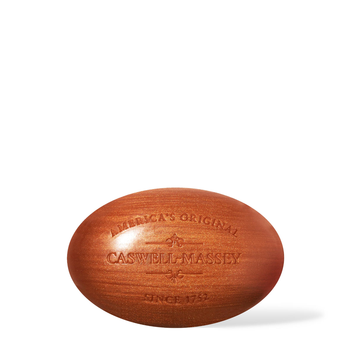 Caswell-Massey Woodgrain Sandalwood Bar Soap, single woodgrain-patterned oval bar