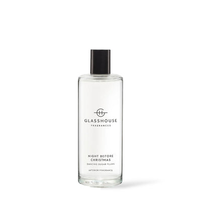 Parfum d'intérieur Glasshouse Night Before Christmas 150 ml, flacon vaporisateur en verre transparent avec bouchon noir