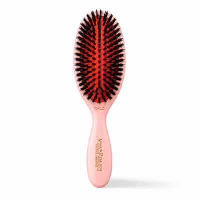 Brosse pour enfants Mason Pearson Child CB4 rose, en pur sanglier sur fond blanc