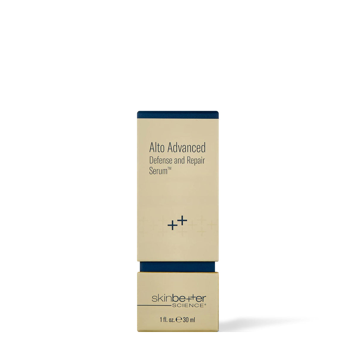 Boîte de 30 ml du Sérum Alto Advanced Defense and Repair de Skinbetter Science, nouvel emballage plus étroit, vue de face sur fond blanc