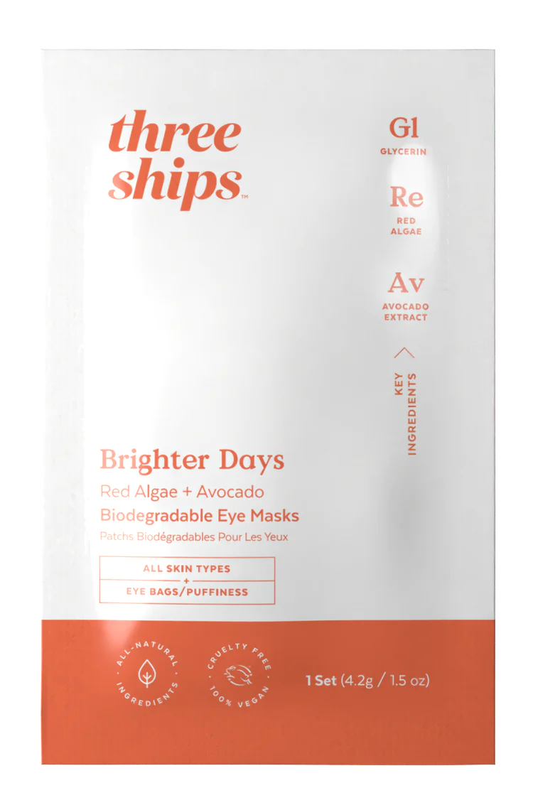 Brighter Days Red Algae + Avocado Biodegradable Eye Mask | Biocellulose eye mask | LOSHEN & CREM