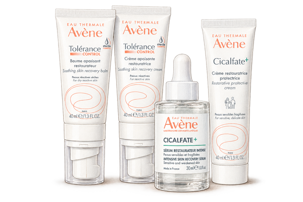 Watercolor illustration of the Avene collection