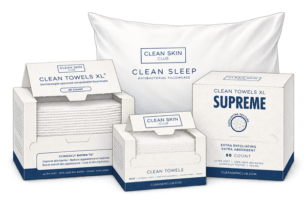 Watercolor illustration of the Clean Skin Club collection