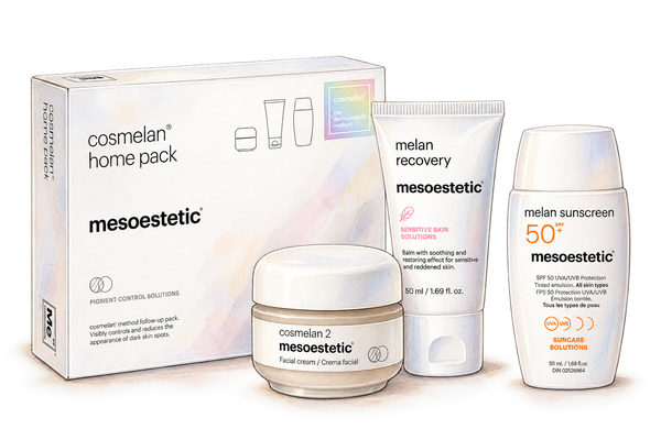 Watercolor illustration of the mesoestetic collection at Loshen & Crem