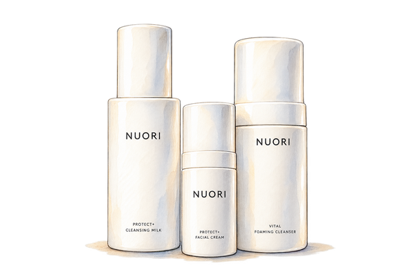 Watercolor illustration of the Nuori collection at Loshen & Crem