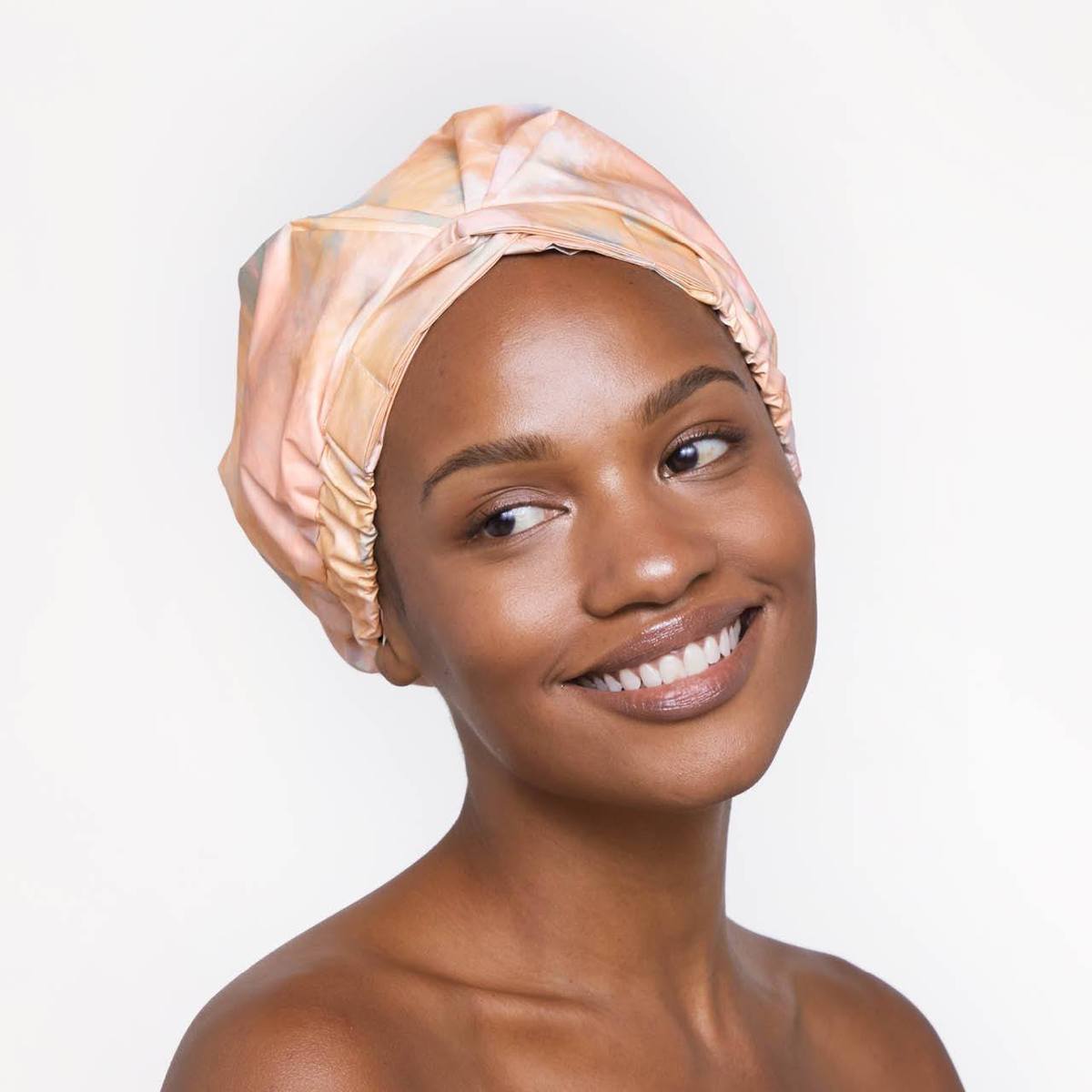 Shower caps and towels