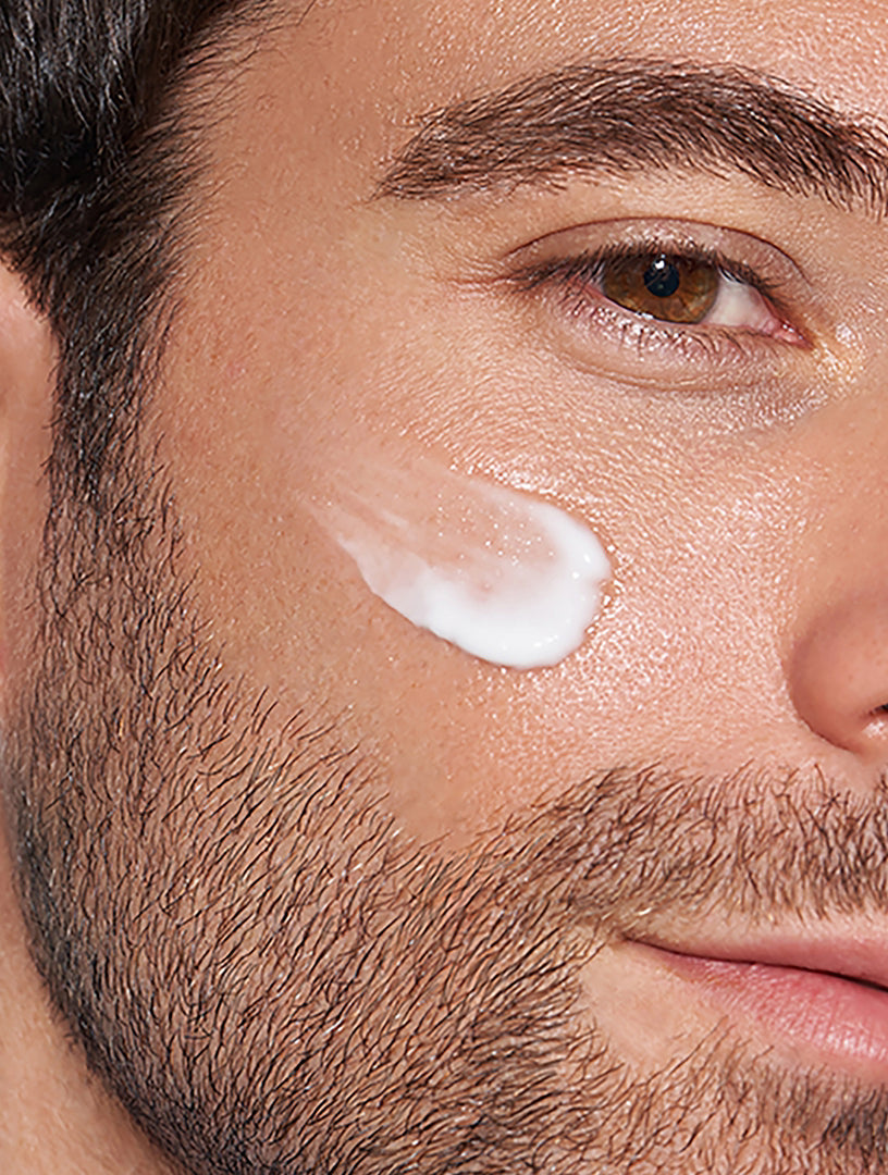 Valmont Vital 24 Hour Light applied after serum to the face and neck for men