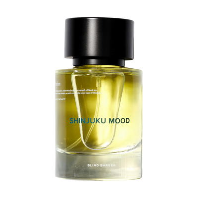 Shinjuku Mood perfume bottle by Blind Barber on a white background
