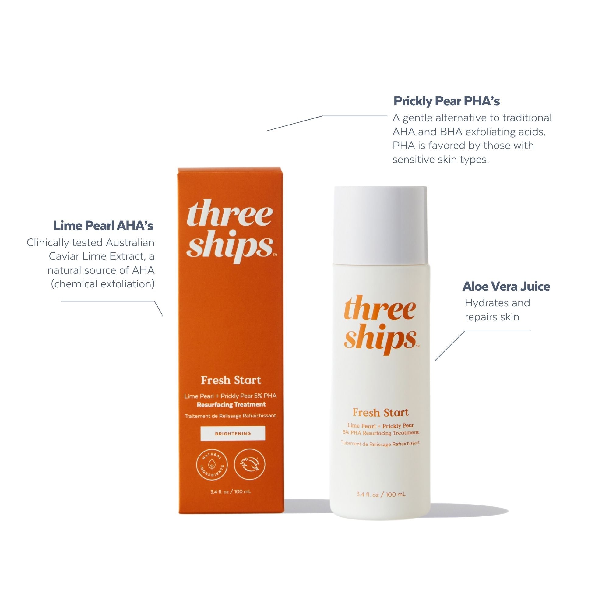 FRESH START LIME PEARL & PRICKLY PEAR 5% PHA RESURFACING TREATMENT | PHA exfoliant | LOSHEN & CREM