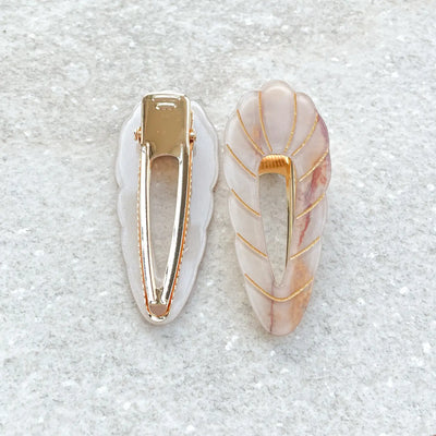 MARINA SCALLOPED SEASHELL HAIR CLIP (SET OF 2) | Hair Claws & Clips | LOSHEN & CREM