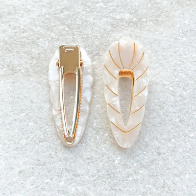 MARINA SCALLOPED SEASHELL HAIR CLIP (SET OF 2) | Hair Claws & Clips | LOSHEN & CREM