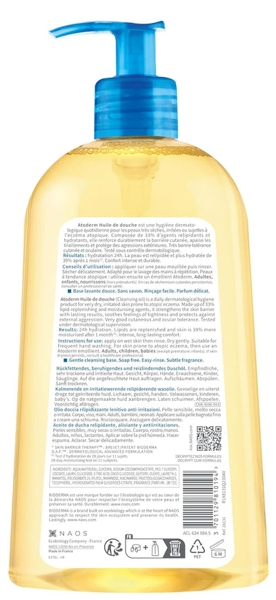 Yellow bottle with blue pump on a white background