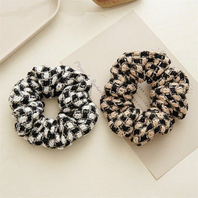 CHECKERED TWEED KNIT SCRUNCHIES | Headband | LOSHEN & CREM