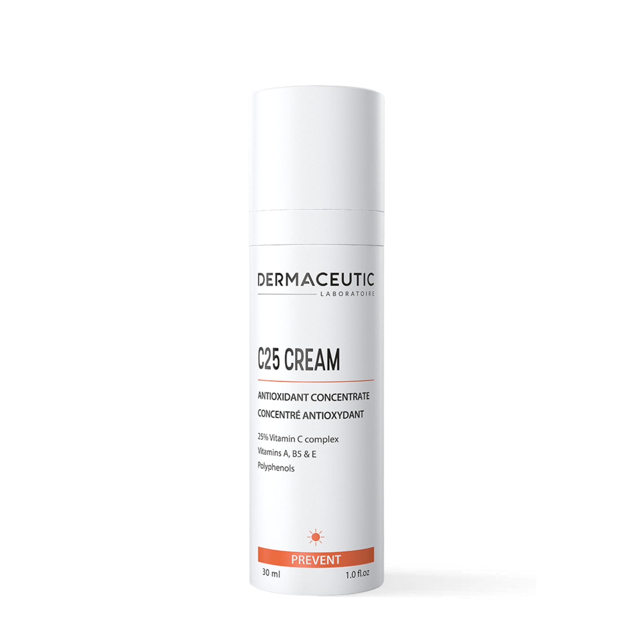Dermaceutic C25 Cream vitamin C antioxidant concentrate for dullness, fine lines and uneven skin tone.