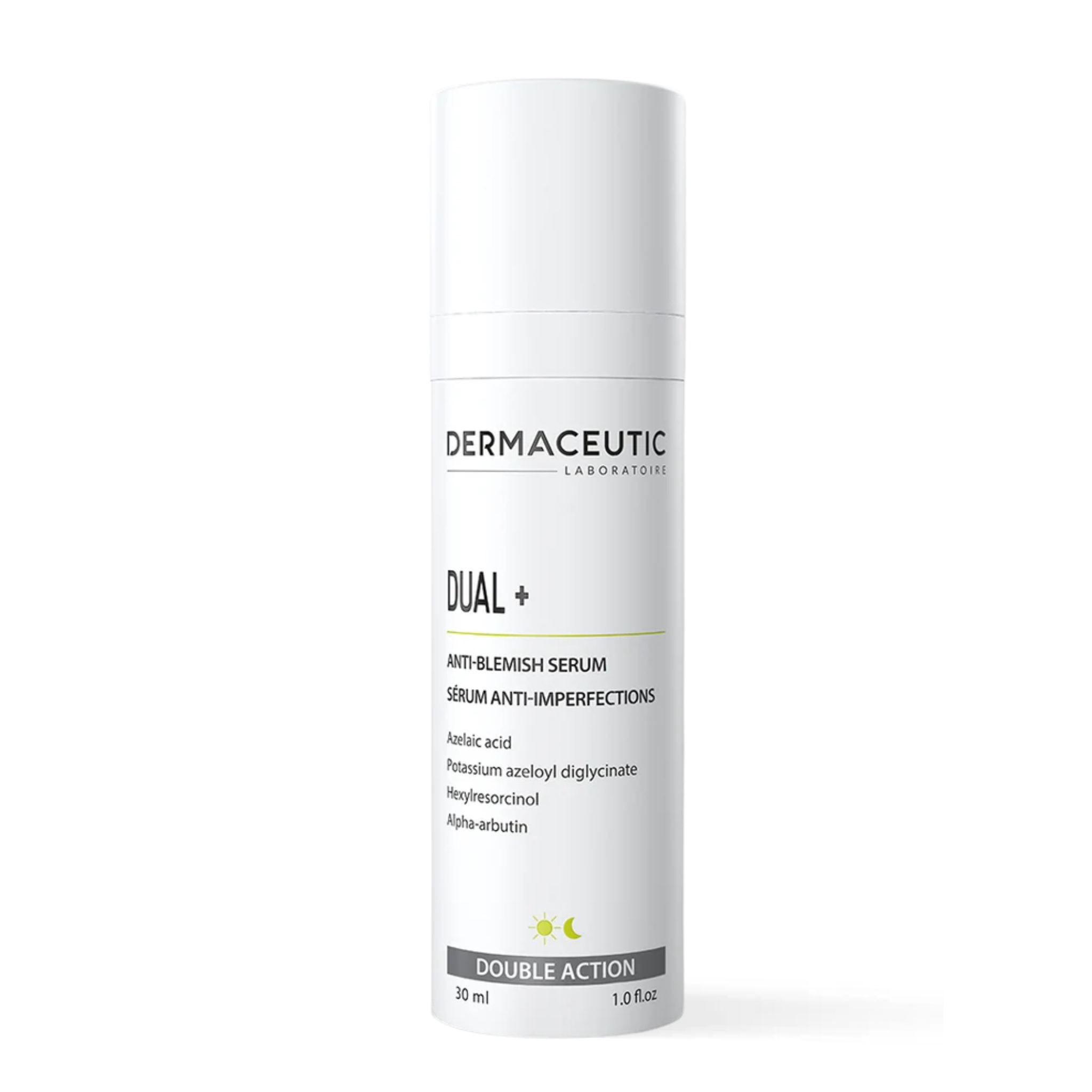 Dermaceutic Dual+ azelaic acid serum for blemishes, post-acne marks and uneven pigmentation.