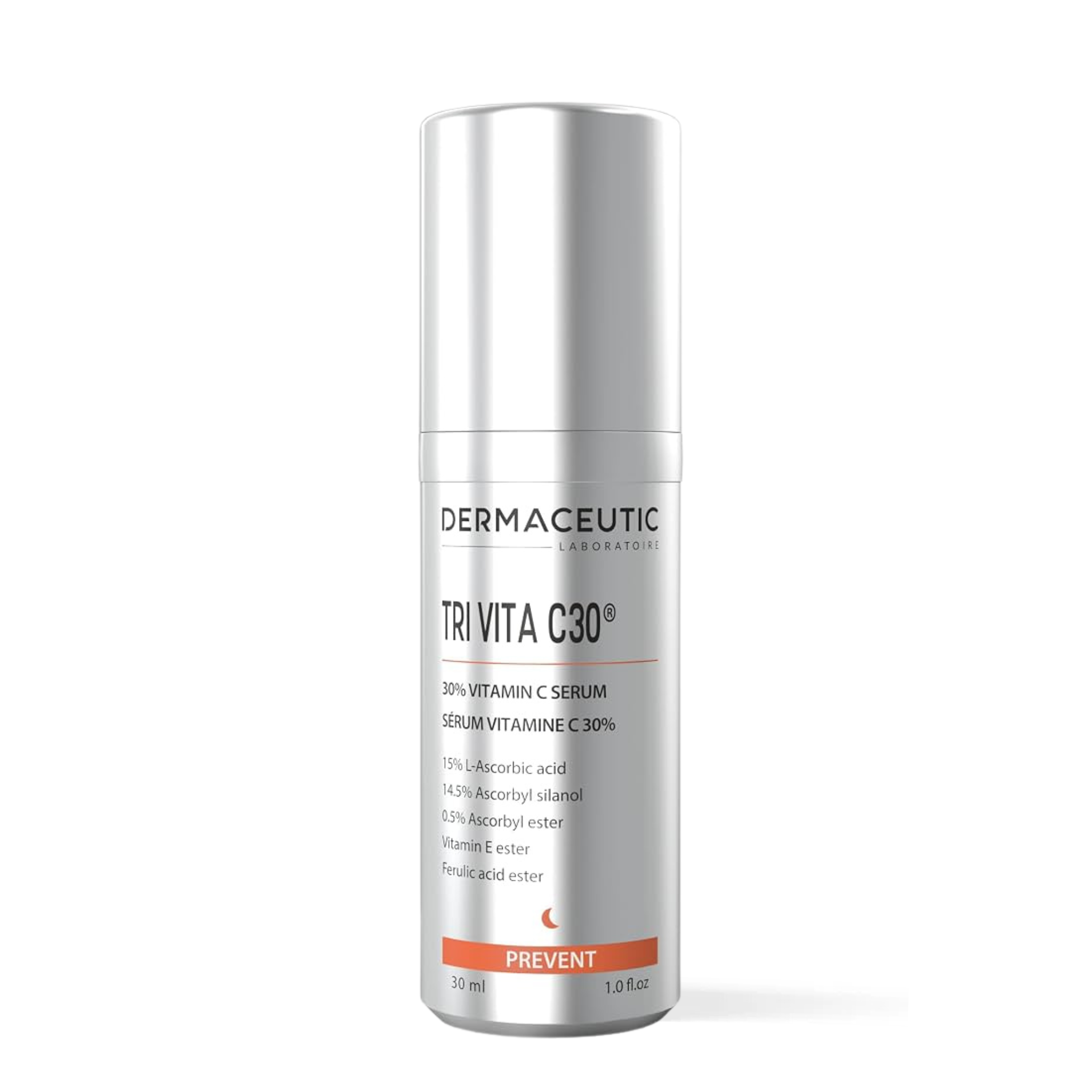 Dermaceutic Tri Vita C30 30% vitamin C serum for uneven skin tone, radiance and signs of aging.