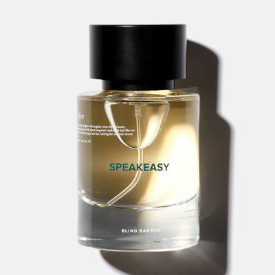 Speakeasy perfume bottle by Blind Barber on a white background