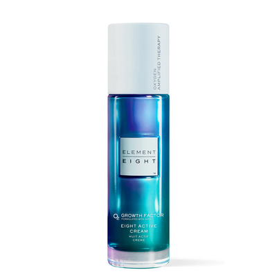 Element Eight O2 Growth Factor Eight Active Cream, an oxygen-infused moisturizer with growth factors, peptides, ceramides and hyaluronic acid.