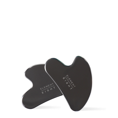 Element Eight professional-grade stainless steel gua sha facial massage tool for cooling, depuffing and visible contour refinement