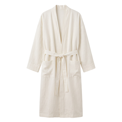Indaba Linen Robe, Ivory