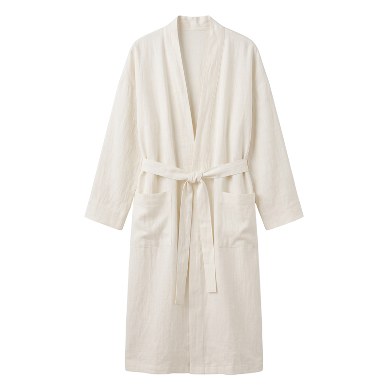 Indaba Linen Robe, Ivory | Bath - Robes | LOSHEN & CREM