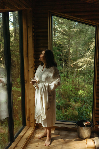 Indaba Linen Robe, Ivory