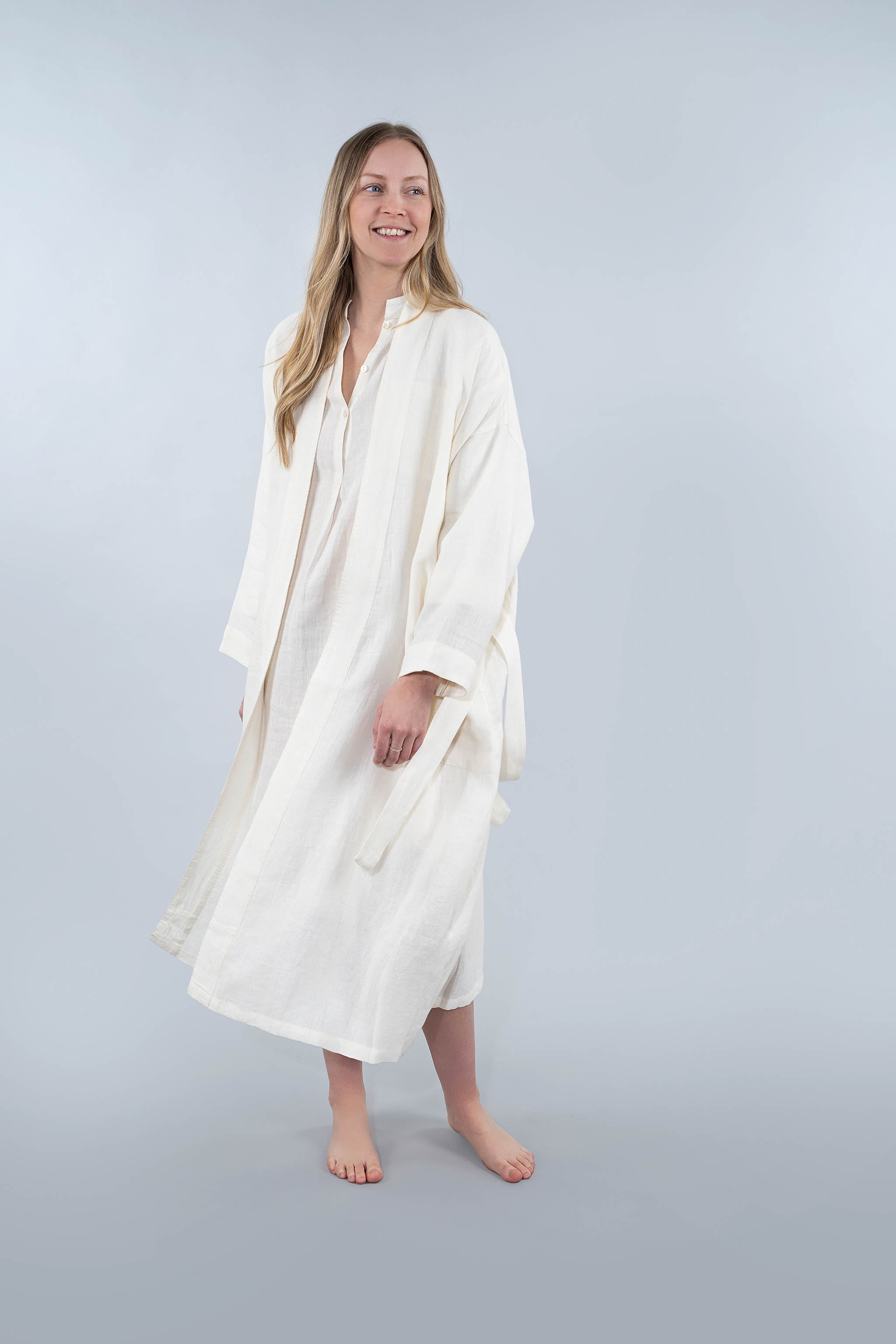 Indaba Linen Robe, Ivory