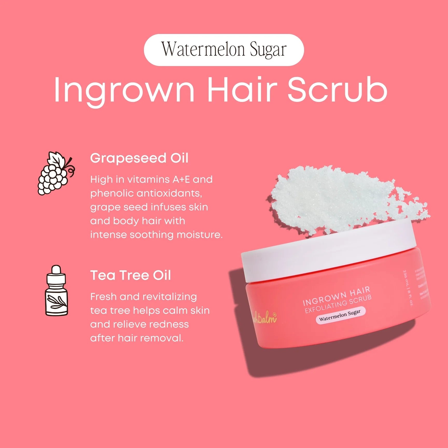 Ingrown Hair Exfoliating Scrub – Watermelon Sugar | Exfoliant - Scrub | LOSHEN & CREM